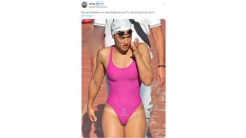 Fact Check: Image Of Woman With Swimsuit Reading 'Not A Dude!' Is NOT Authentic